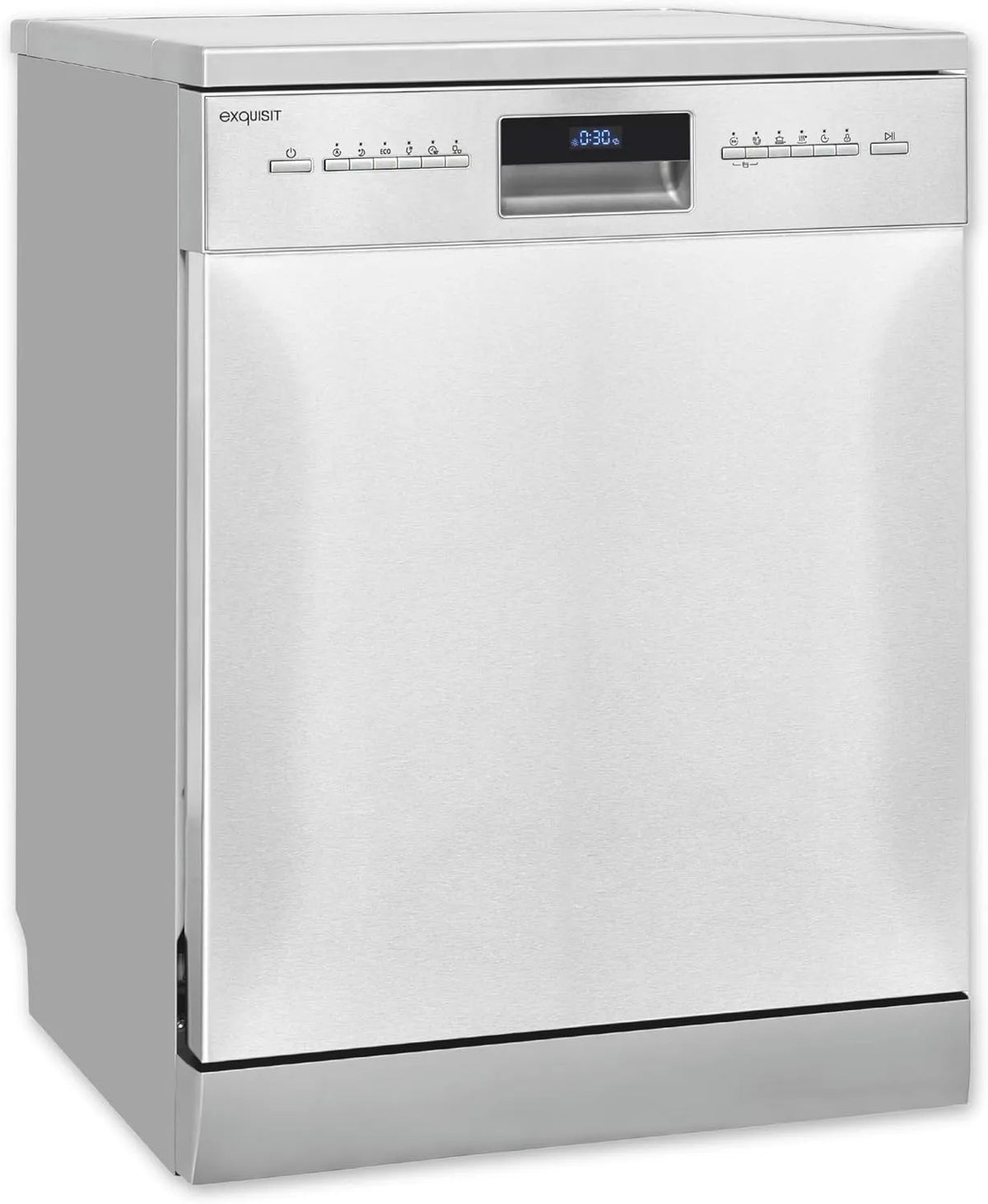 Exquisit GSP9614-030B Geschirrspüler, 60cm, Spülmaschine, freistehend, Edelstahl