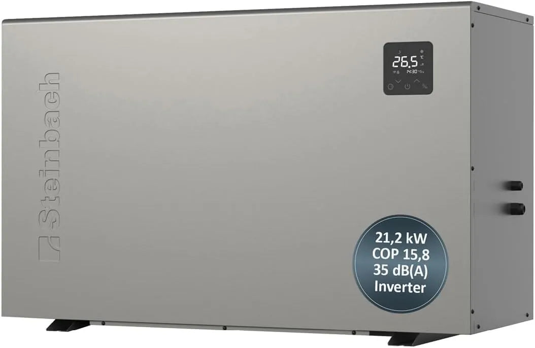 Produkt 049319, STEINBACH Wärmepumpe Silent 21, Inverter Wärmepumpe für Pools bis 80.000 l, Heizleistung 21, 2 kW, Besonders leiser Betrieb und