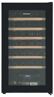 Weinkühlschrank HRV-A85DRL34, 85 L, 30 Flaschen, Energieklasse G, Schwarz, LED-Display, LED-Innenbeleuchtung, 750 ml, 5 Jahre Garan, 6 Holzablagen