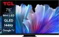 Google 75C935 2500nits Smart TV, 75 Zoll, 144 Hz, Fernseher, 4K UHD, QLED, HDR, 2 ONKYO Soundbar, Dolby Vision & Atmos, 120Hz Motion Clarity