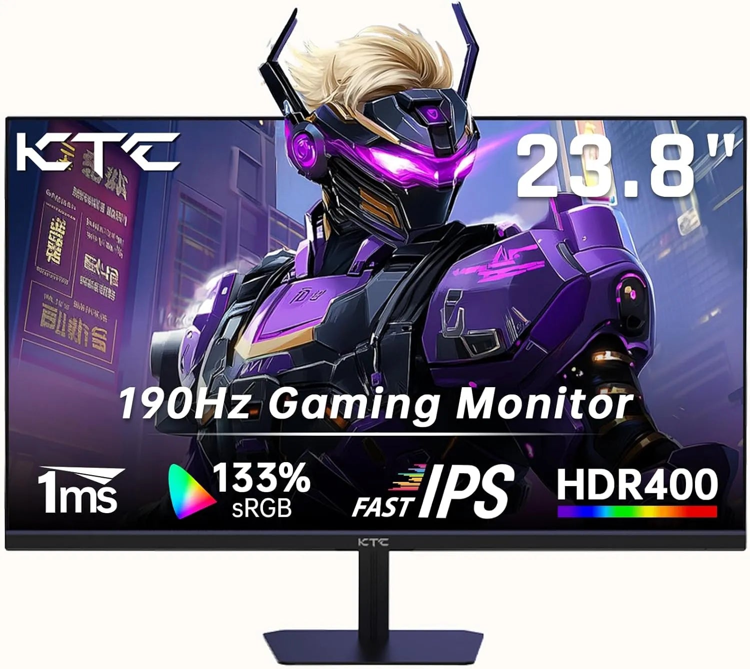 Monitor HDR400, 24 Zoll, 100×100mm, 1 ms, 180 Hz, Gaming-Ausstattung, Full HD, IPS-Panel, HDMI, PC-Bildschirm, OC 190Hz, 133% sRGB, FHD 1080P@180Hz
