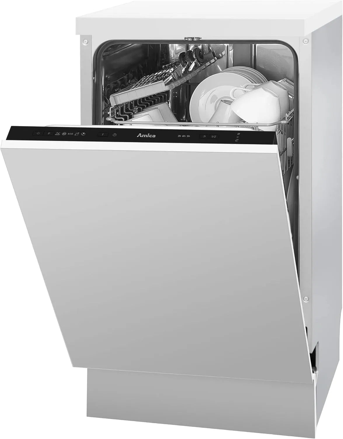 Amica Geschirrspüler, 45cm, 5 Programme, Spülmaschine, aquaStop, Besteckkorb, Slim-Format, vollintegriert, Amica EGSPV 587 915 Einbau-Geschirrspüler