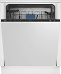 Beko Geschirrspüler, 60 cm, 8 Programme, Energieklasse C, Edelstahl, Schwarz, Vollständig versenkbar, 44 dBA, 14 Gedecke, LEDSpot, Schnellwasch