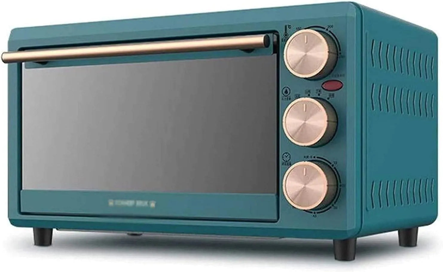 Backofen 3D-Umluft, 16 L, 3D-Optik, Glas, 16L Minibackofen, Elektrobackofen Backofen mit Doppelglastür 3D-Umluft Leicht zu reinigen und Kuchenbrot
