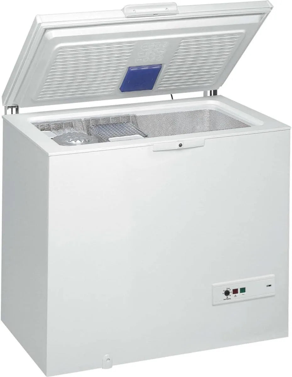 Whirlpool WHM31112 Gefrierschrank, 315 L, Energieklasse E, Gefrierfach, Tiefkühlschrank, Weiß, Supergefrierfunktion, Innenbeleuchtung, Door Balance
