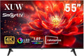 Smart TV HDMI-USB-DVB-T2/S2-RJ45-Schnittstelle, 55 Zoll, Fernseher, 4K UHD, Wohnzimmergestaltung, Schwarz, randloses Design, großer Bildschirm für