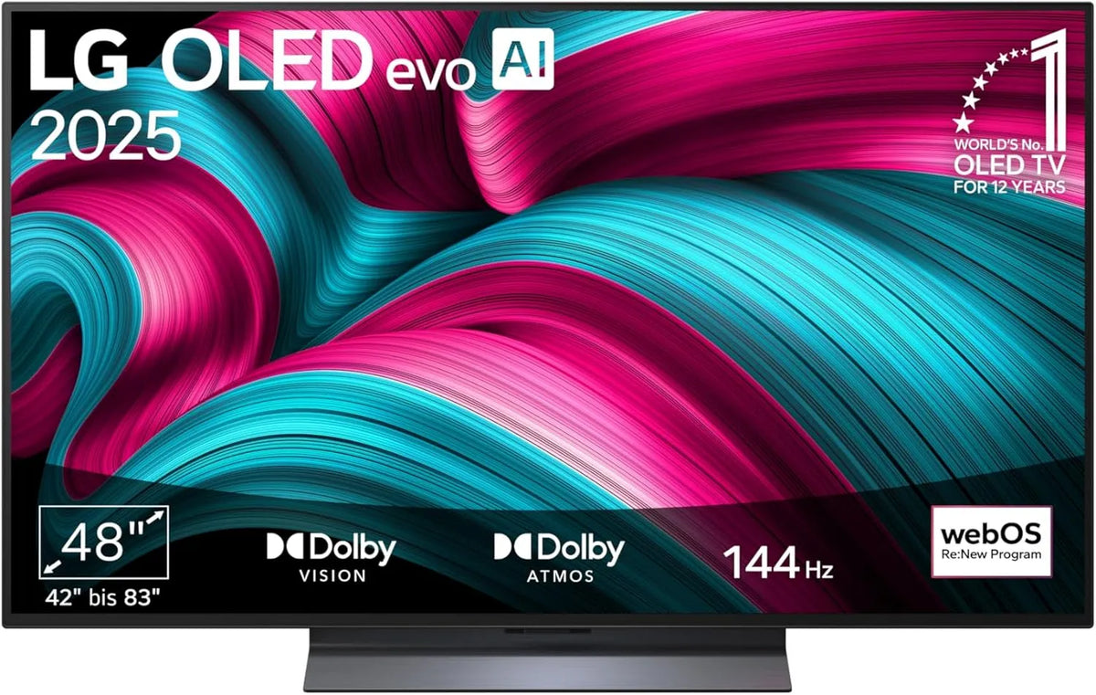 LG OLED48C5ELB Gen8 Smart TV, 48 Zoll, Fernseher, 4K UHD, webOS, 2025, webOS 25, LG OLED48C5ELB 48' 4K OLED evo AI TV, α9 Gen8