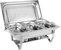 Chafing Dish Warmhaltebehälter, 9 L, Warmhaltefunktion, Gastronomie, Edelstahl, Chafing Dish-Behälter Mit 3 Gittern, Catering, Buffet