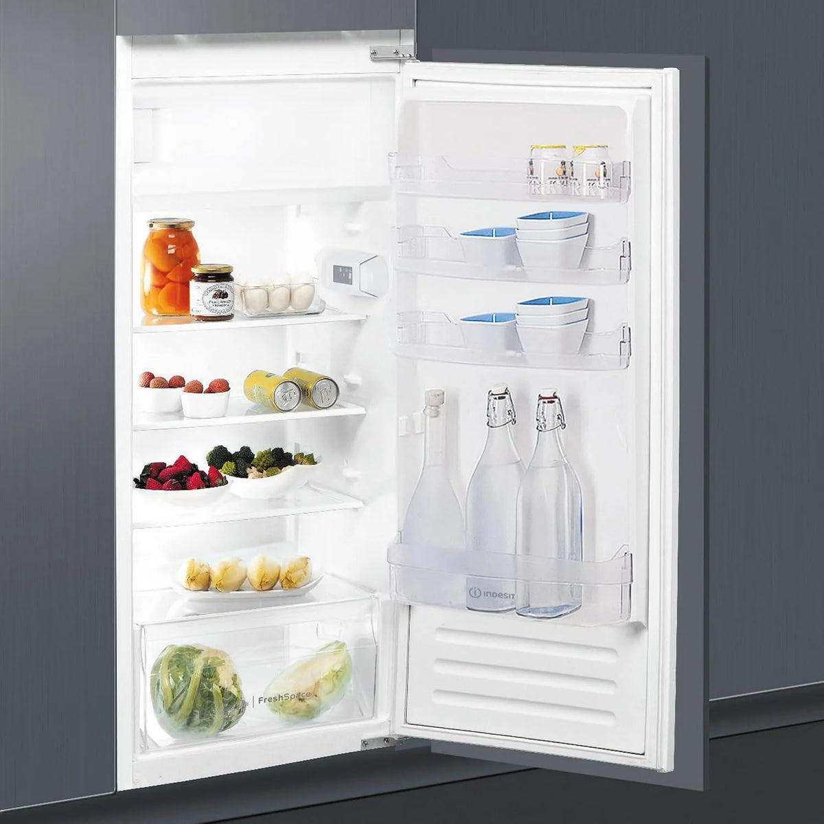 Kühlschrank, 189 L, Indesit 12BC21R, Einbau, Nische 122/LED-Licht, Nutzinhalt 189 l
