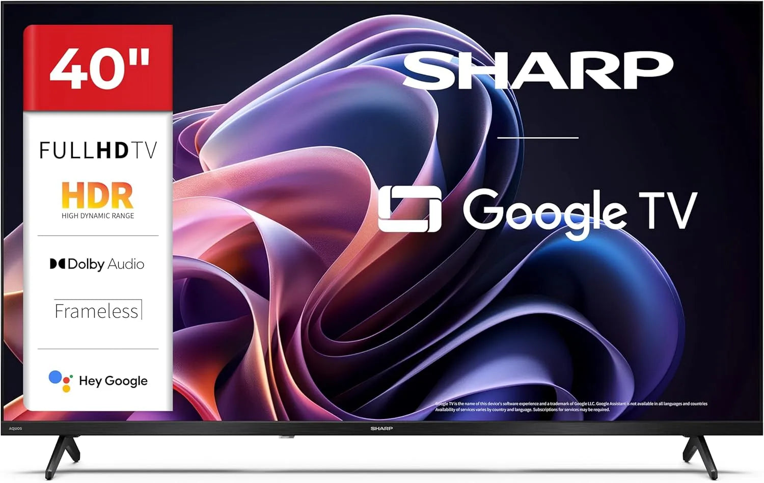 Google 40HF2265E Smart TV, 40 Zoll, 892x555x213mm, 60 Hz, 3 HDMI, 2 USB, Fernseher, HDR, WLAN, Bluetooth, Full HD, HDR10, 60Hz, 3x HDMI, 2x USB
