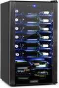 Klarstein Weinkühlschrank, 95 L, 36 Flaschen, 4 bis 18 °C, freistehend, Touch-Bedienung, Schwarz, LED-Innenbeleuchtung, Touch-Bedienfeld, 95 Liter