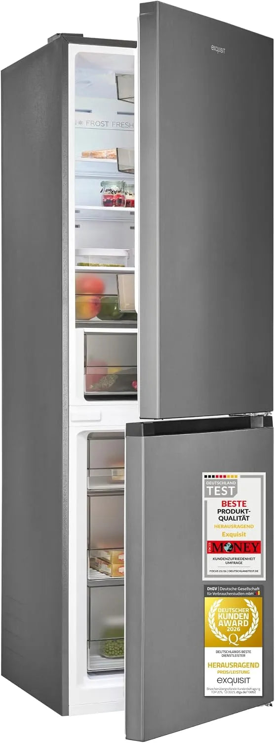 Exquisit Kühl-Gefrierkombination, 337 L, Kühlschrank mit Gefrierfach