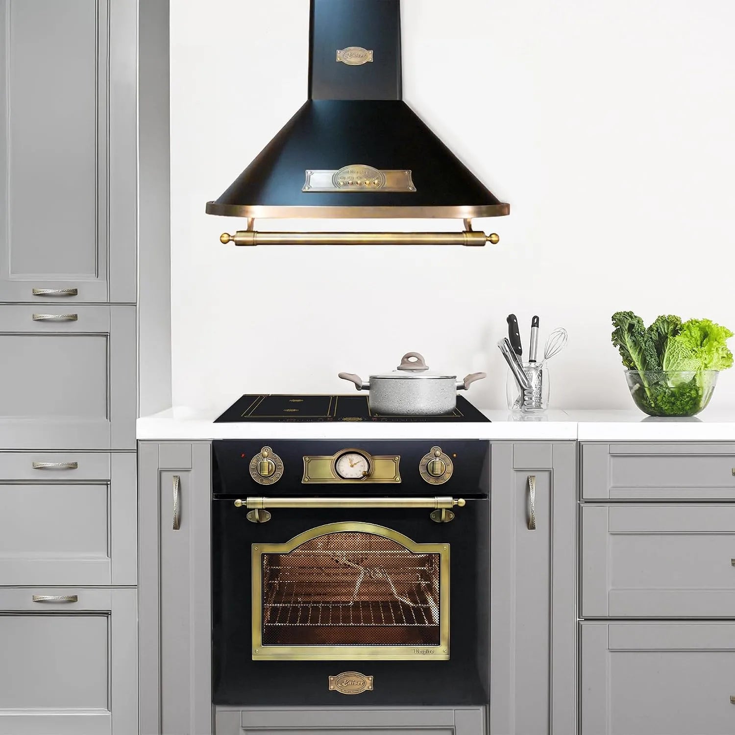 Herdset mit Kochfeld und Backofen, 60 cm, 67 L, Einbau, Boost, Kaiser Induktion Herdset EH 6355 EM+A 6315 Em+KCT 6745 AD • Einbauherd Set 60 cm •