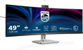 Philips 49B2U6903CH RJ45 Monitor, 49 Zoll, 5120 × 1440, IPS-Panel, HDMI, USB, Schwarz, höhenverstellbar, Thunderbolt 4, USB Hub, DisplayPort, Webcam