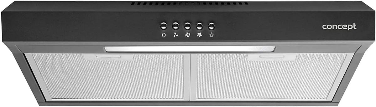 Concept OPP1250 Dunstabzugshaube, 50cm, 136 m3/h, Küchenhaube, LED-Beleuchtung, Schwarz