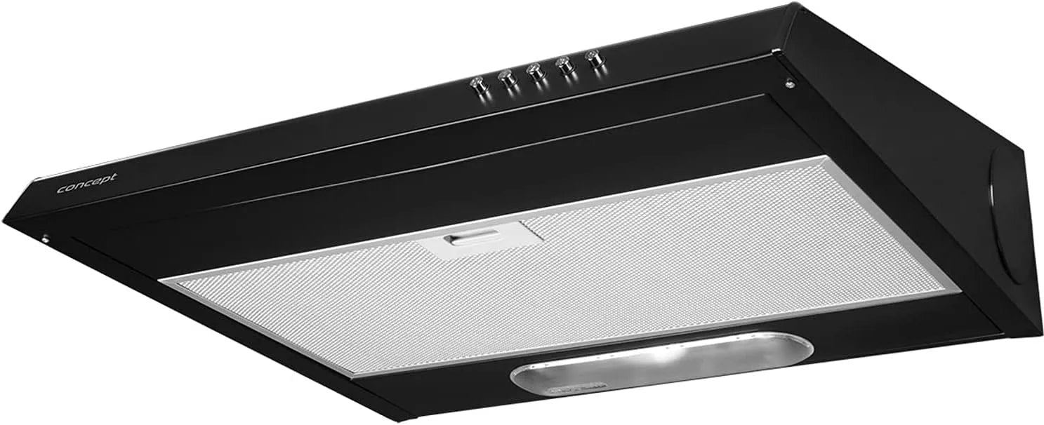 Concept OPP2060 Dunstabzugshaube, 60cm, 175 m3/h, Küchenhaube, LED-Beleuchtung, Schwarz