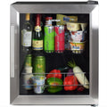 Kühlschrank, 46 L, Glas, Edelstahl, Syntrox Germany 46 l Edelstahl Mini Kühlschrank mit Glastür Capellas