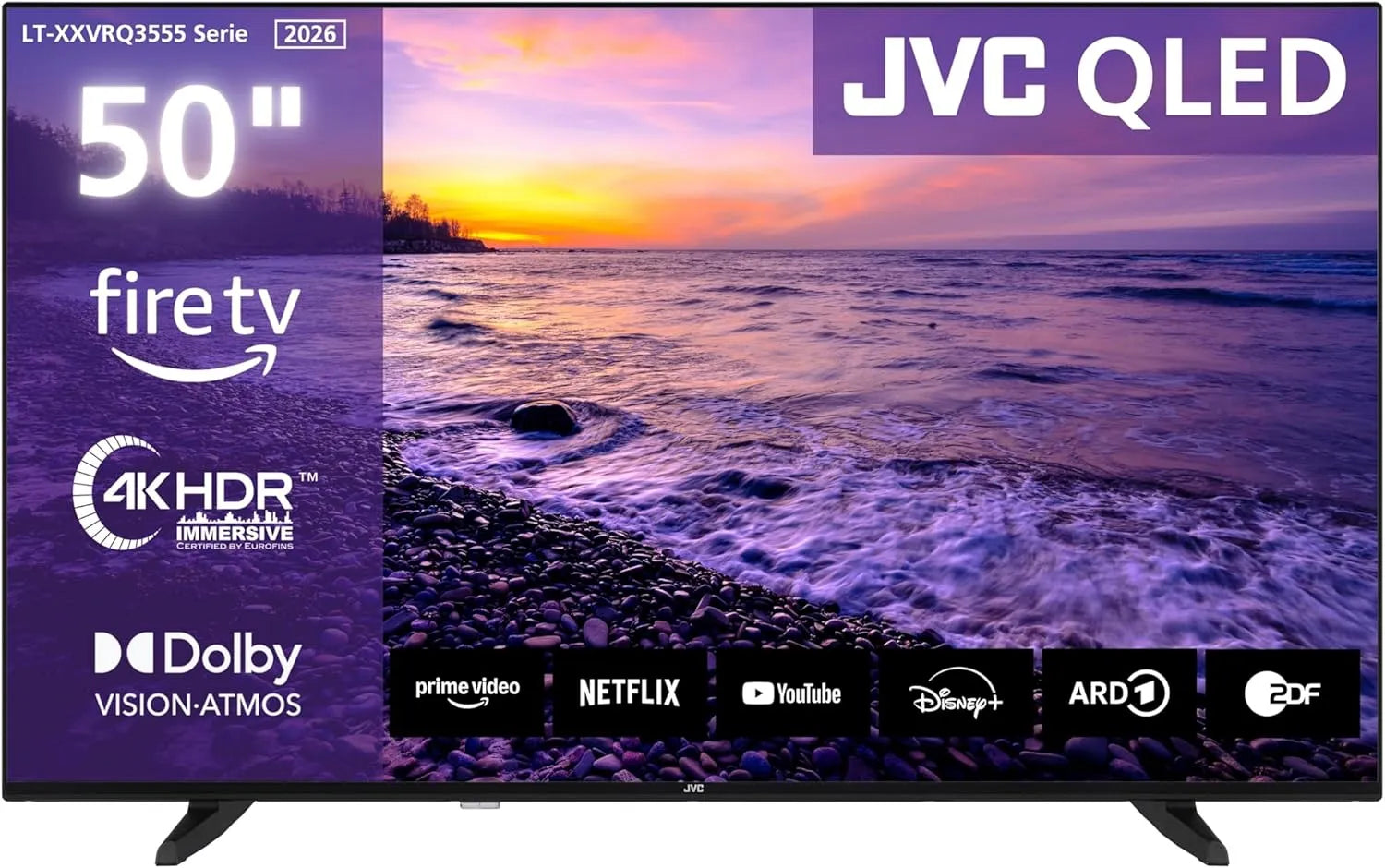 JVC LT-50VRQ3555 Smart TV, 50 Zoll, Fernseher, 4K UHD, QLED