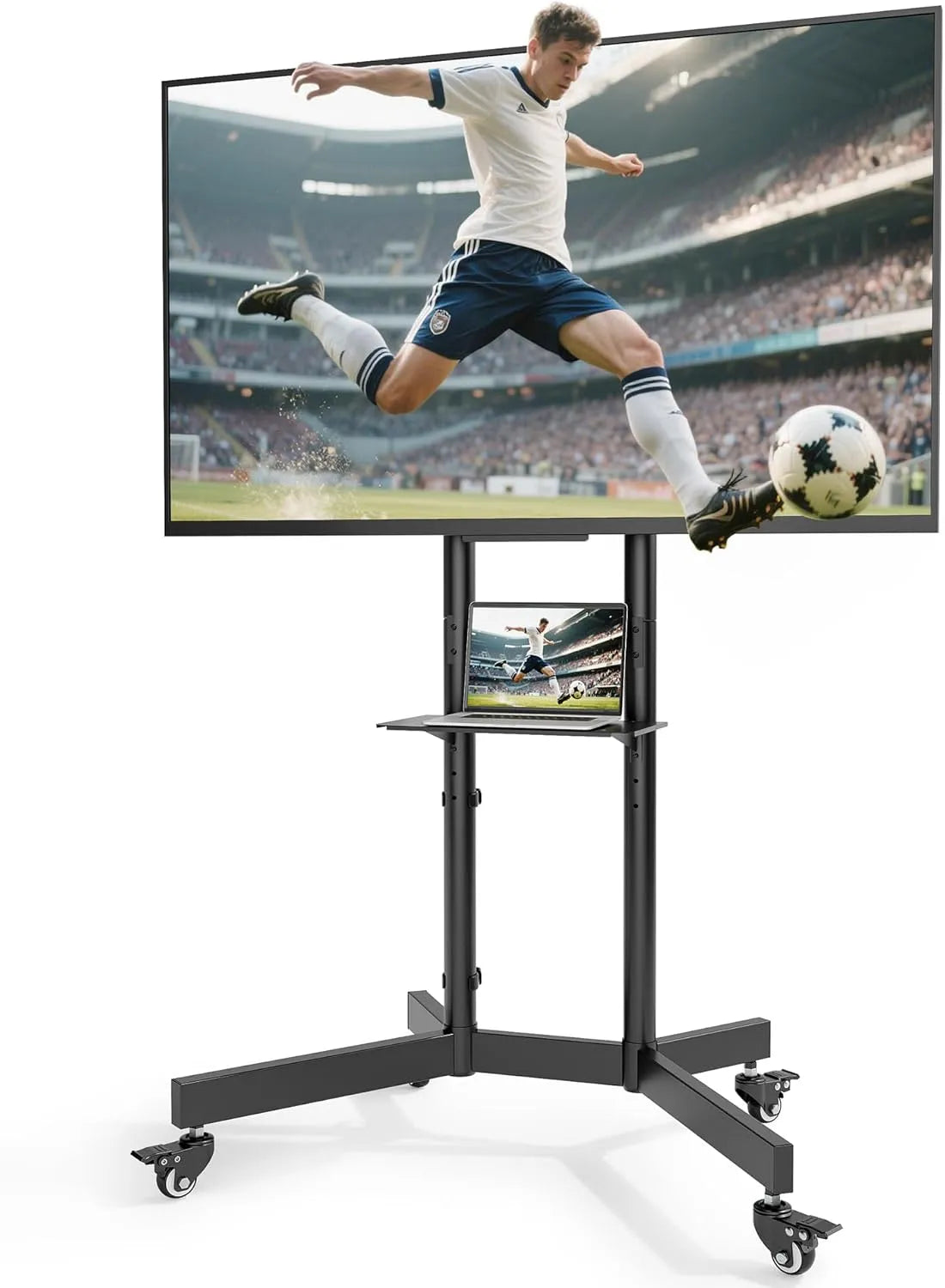 TV-Möbel, 86 Zoll, max VESA 600x400, bis zu 90 kg, Mobiler TV Ständer Rollbar 32