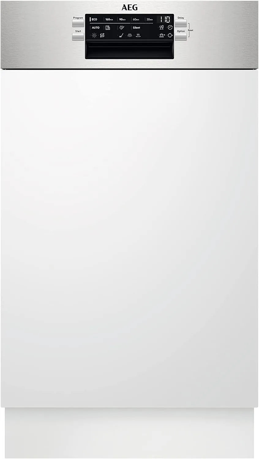 AEG FEE73407ZM Geschirrspüler, 45cm, Besteckkorb, Slim-Format, leise, Edelstahl, AEG FEE73407ZM Integrierter-Geschirrspüler, energiesparend