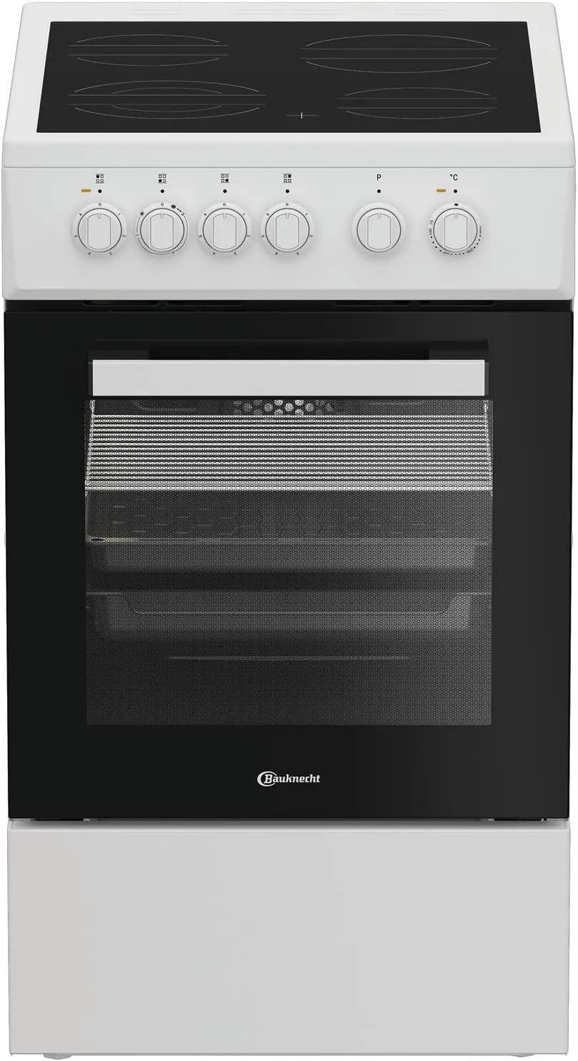 Bauknecht B5V5KMW Standherd mit Backofen, 60 L, 4 Kochzonen, Weiß, Umluftbackofen mit 6 Funktionen, Hydrolyse-Reinigungsfunktion