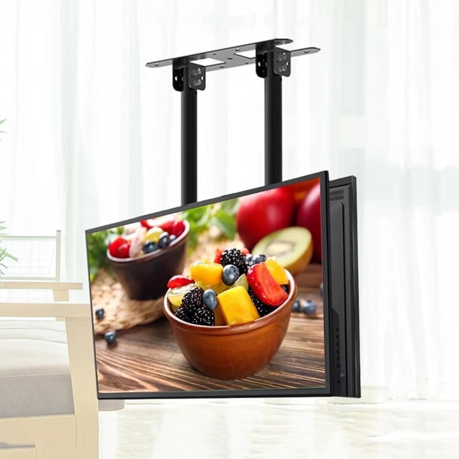 Smart TV, 86 Zoll, Fernseher, Deckenhalterung für 40 86 Zoll Fernseher Doppelseitig Verstellbar Abgehängte Deckenhalterung mit
