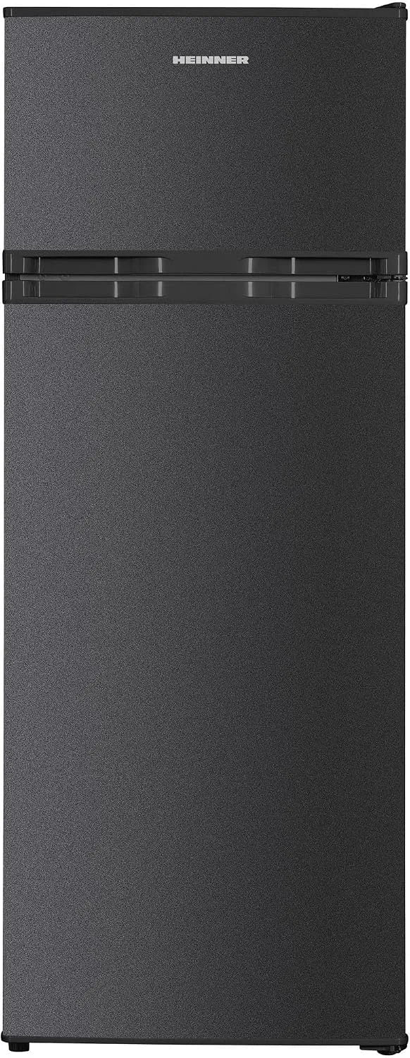 Kühl-Gefrierkombination HF-H2206DGE, 206 L, Energieklasse E, freistehend, Kühlschrank mit Gefrierfach, statische Kühlung, Dunkelgrau, Doppeltür