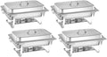 Chafing Dish Warmhaltebehälter 4PCS, Gastronomie, Edelstahl, Speisenwärmer Und Server Gute WäRmespeicherung, Multifunktionaler Speiseherd