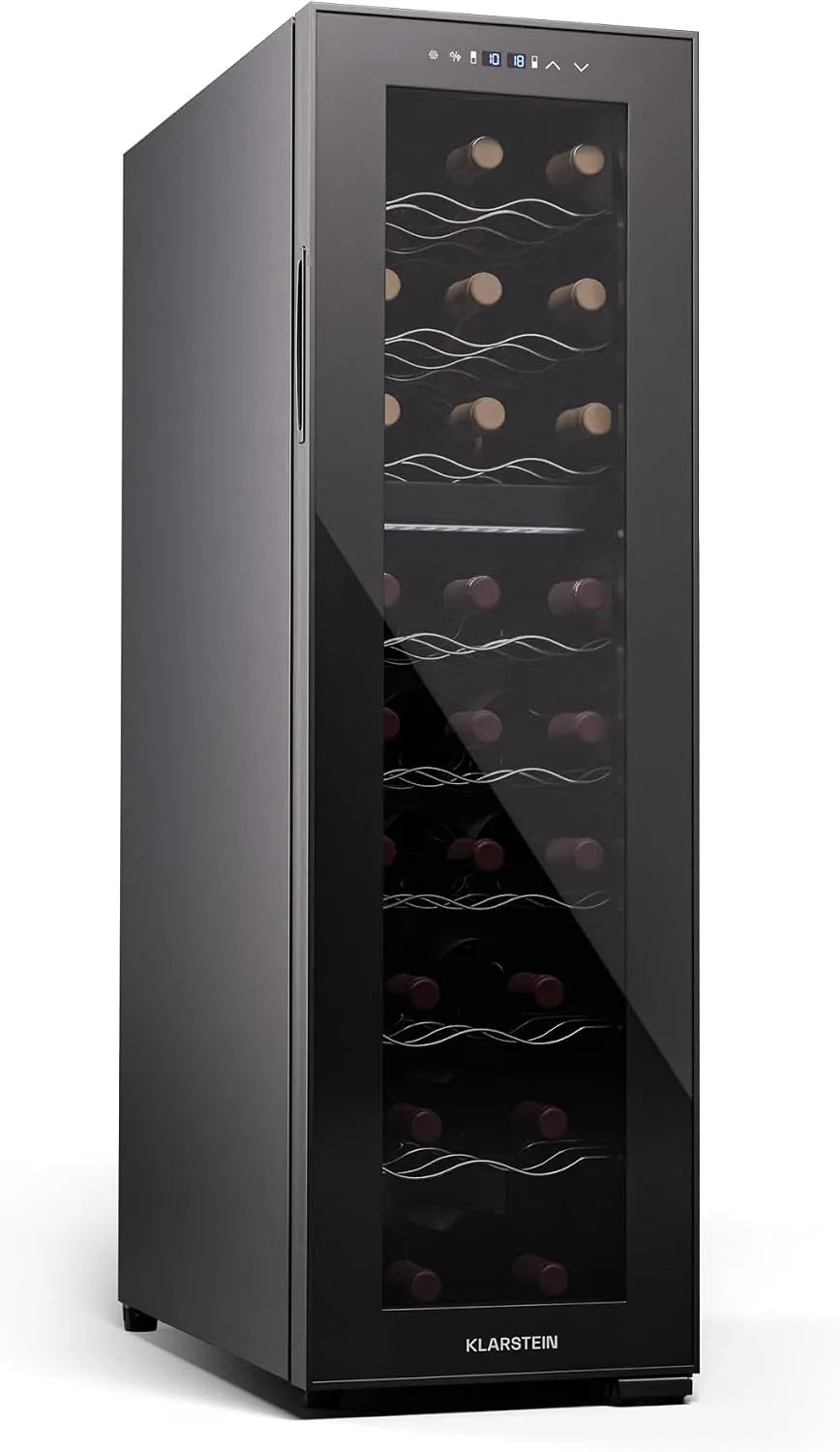 Klarstein Weinkühlschrank, 24 Flaschen, Schwarz, 2 Zonen