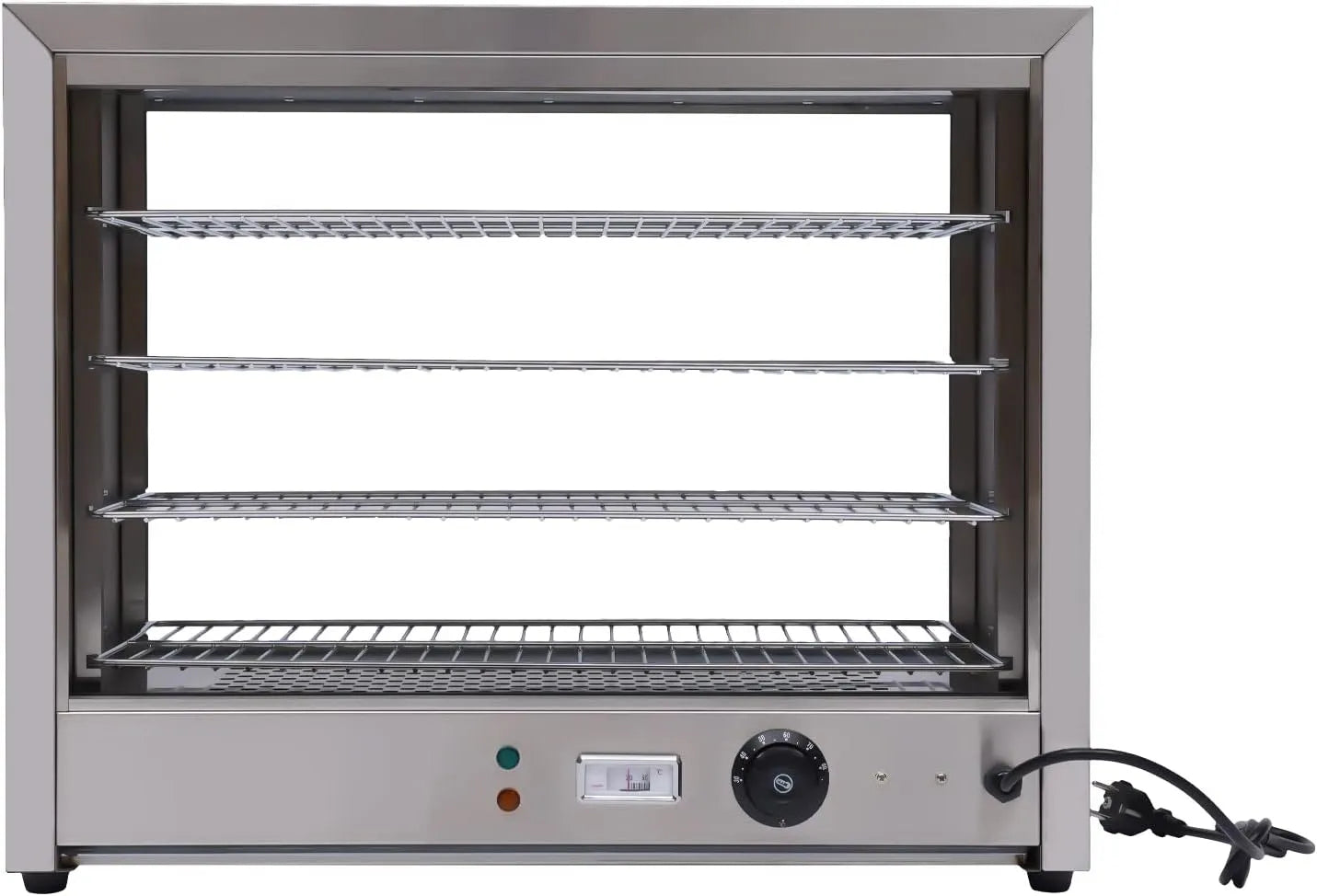 Produkt 4 Etagen Heiße Theke Warmhaltevitrine Aufsatzvitrine, 800W 220V Wärmeschrank Speisenwärmer, Edelstahl Kommerzielles Heißtheke für Bäckereien