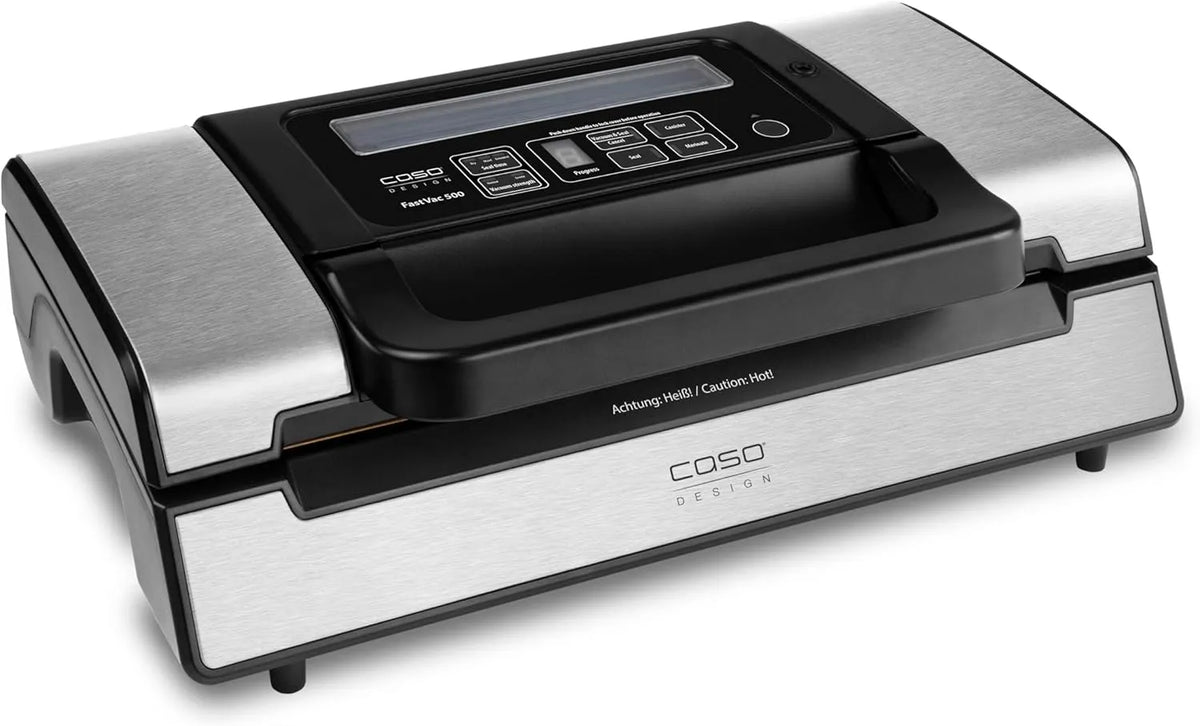 Caso Gewerbe‐Vakuumierer, FastVac 500, 20 L/min Kolbenpumpe, doppelte Schweißnaht, Profi‐Dauerbetrieb, inkl. Folienrollen