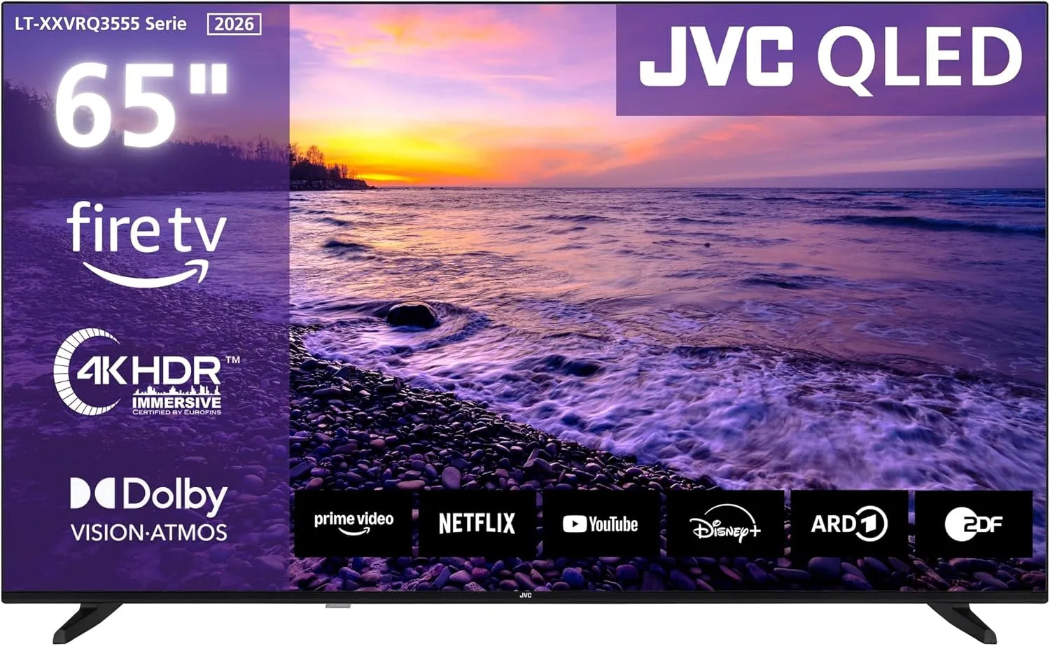 JVC LT-65VRQ3555 Smart TV, 65 Zoll, Fernseher, 4K UHD, QLED