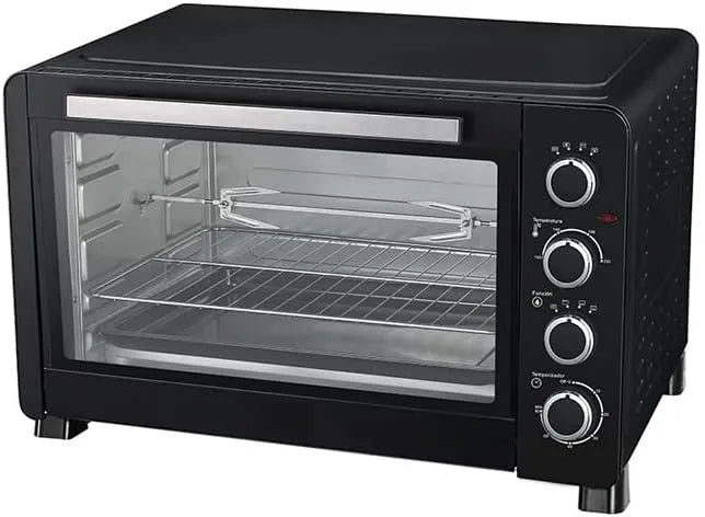 Backofen, 65 x 46 x 40 cm, 60 L, 2500 W, 100 bis 230 °C, Grill, Glas, mit Zubehör