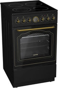 Gorenje Backofen, Schwarz, Gorenje EC 52 CLB Classico Stand Herd Matt-Schwarz Nostalgie Backofen Kochfeld