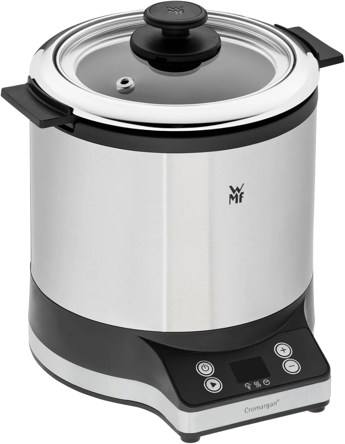Produkt mit Lunch-to-go-Box, WMF Küchenminis Reiskocher 220 W, Damfgarer, platzsparend, Innentopf mit To-Go-Deckel 1l, Reiskocher mini cromargan matt