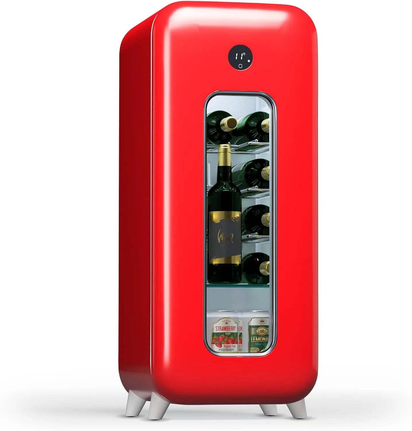 Klarstein Weinkühlschrank, 15 Flaschen, 1 Kochzonen, Glas, freistehend, Outdoor, Indoor, Getränkekühlschrank Klein, Kleiner Weinschrank, Wine Fridge
