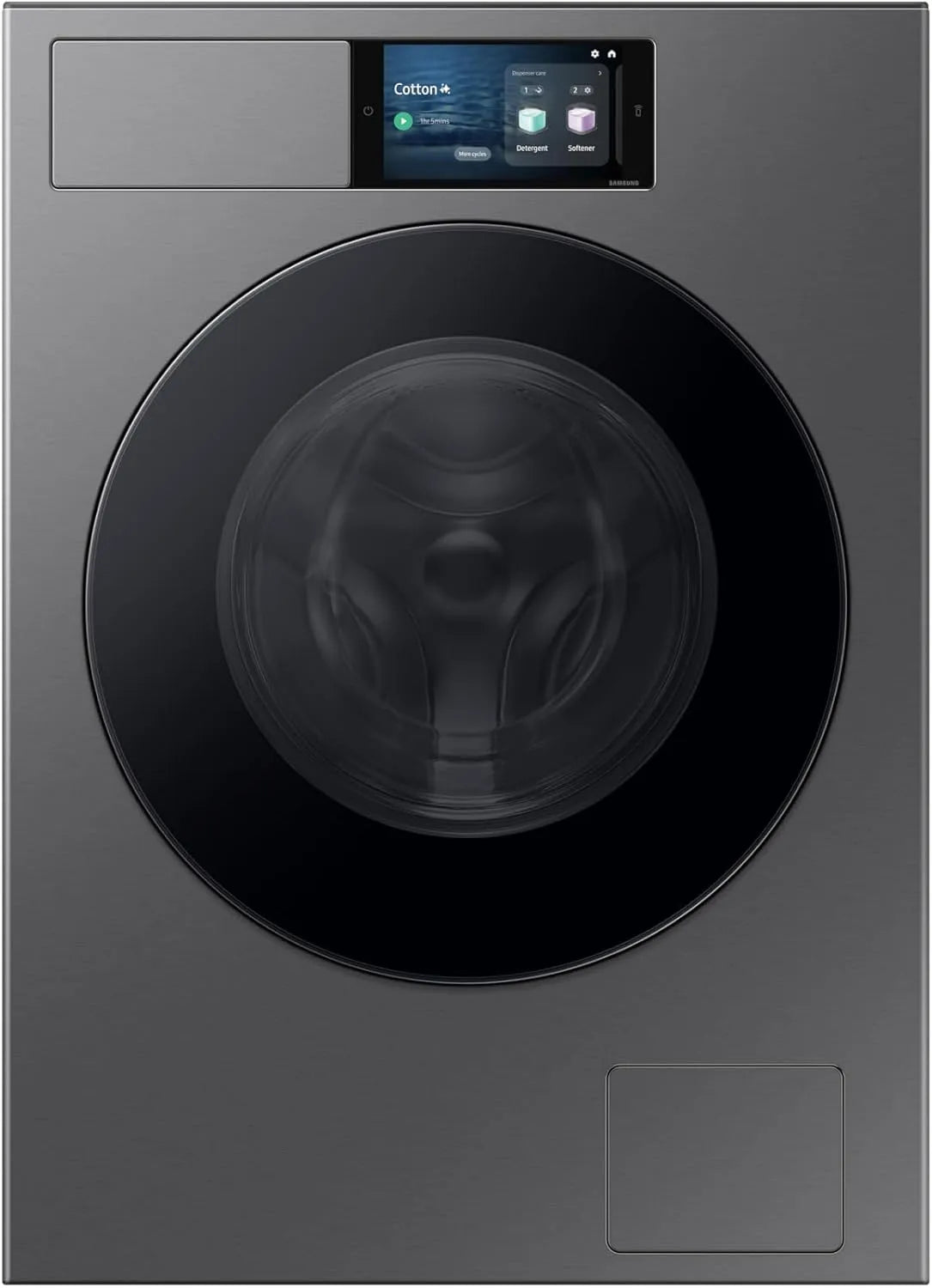 Samsung WF90F09C4S/U3 Waschmaschine, 60 x 85 x 60 cm, 9 kg, Energieklasse A, freistehend, WLAN, Schwarz, AI Home Display, Ecodosator, Gehäuse: Dark