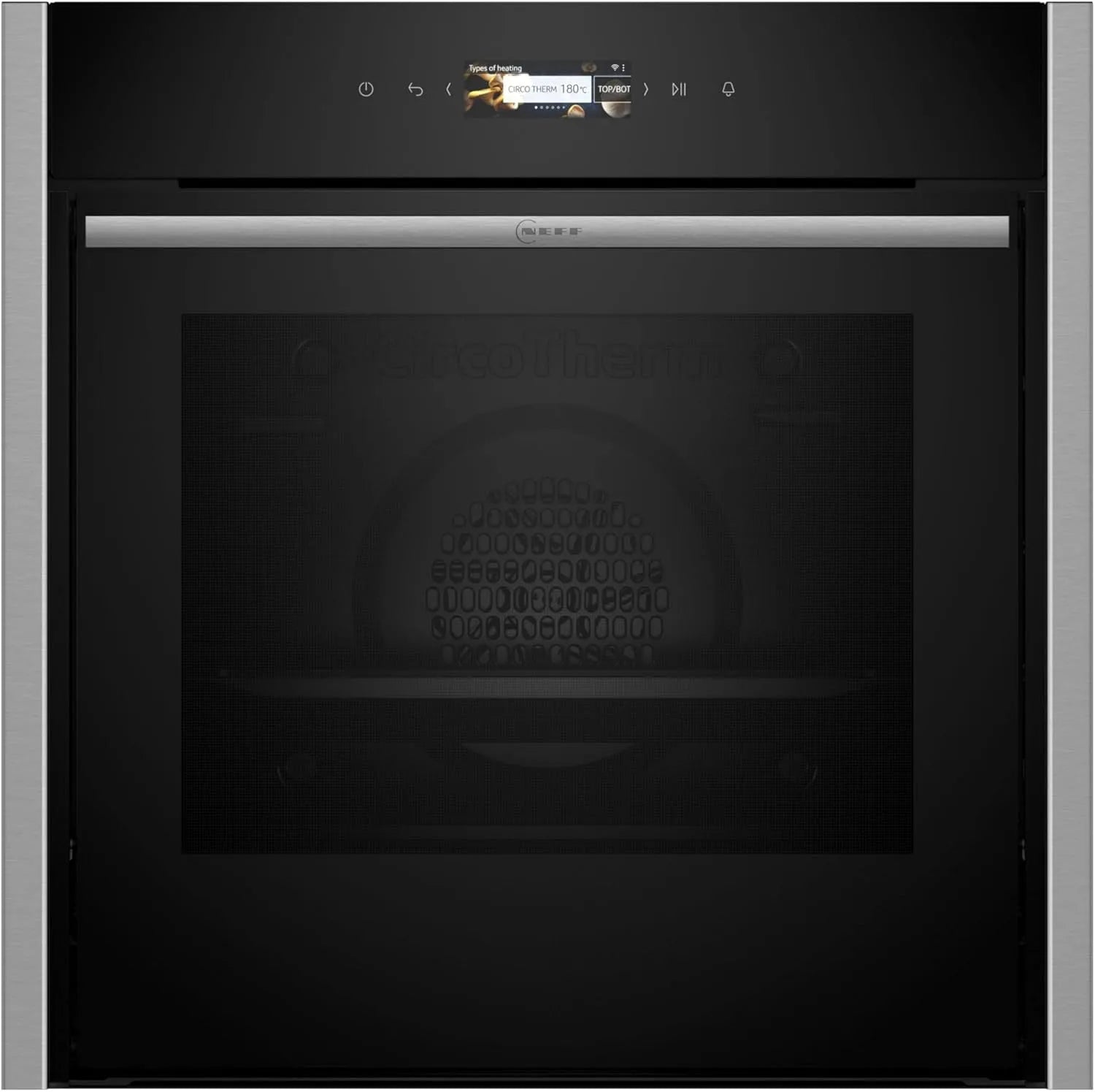 NEFF B44CR71N0 Backofen, 60 x 60cm, Einbau, Touch-Bedienung, Edelstahl, Full Touch TFT-Display, N 70, Integrierbarer Backofen, versenkbare Backofentür
