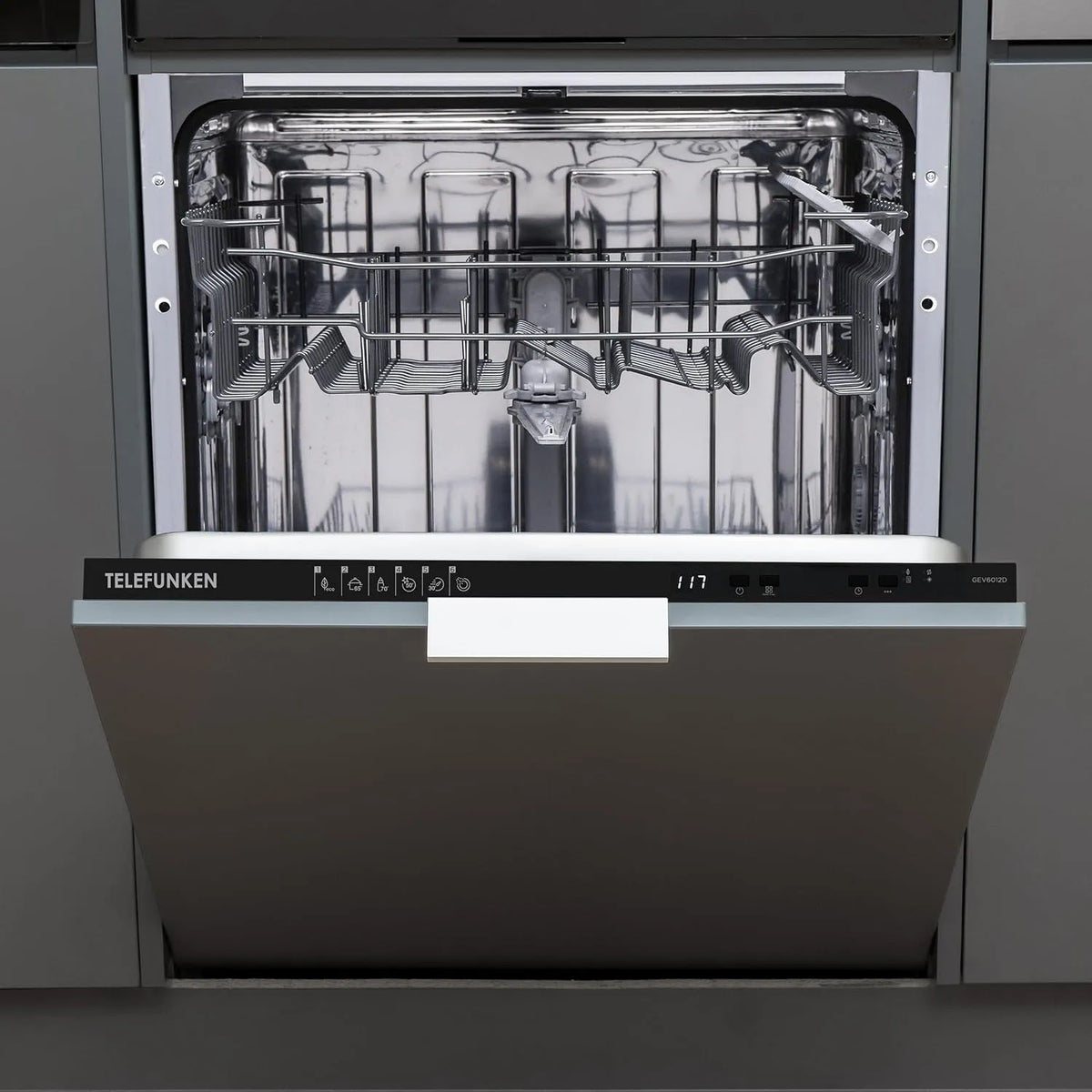 Geschirrspüler, 60 cm, Telefunken GEV6012D, vollintegriert, Telefunken GEV6012D Geschirrspüler 60 cm vollintegrierbar 12 Maßgedecke