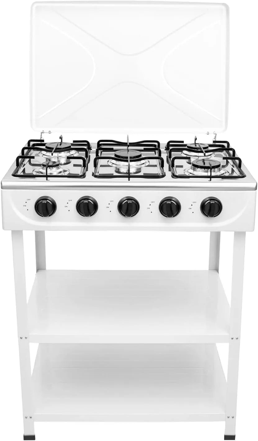 Gaskochfeld, freistehend, Gaskocher, 5 Flammig, 5x2.5kw Freistehender Gaskocher mit 5 Drehknöpfen