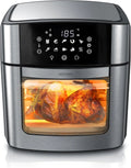 Elektrischer Pizzaofen, 16 L, Touch-Bedienung, Grill, Schwarz, Pizza Hähnchen Pommes, Touchscreen, BPA frei