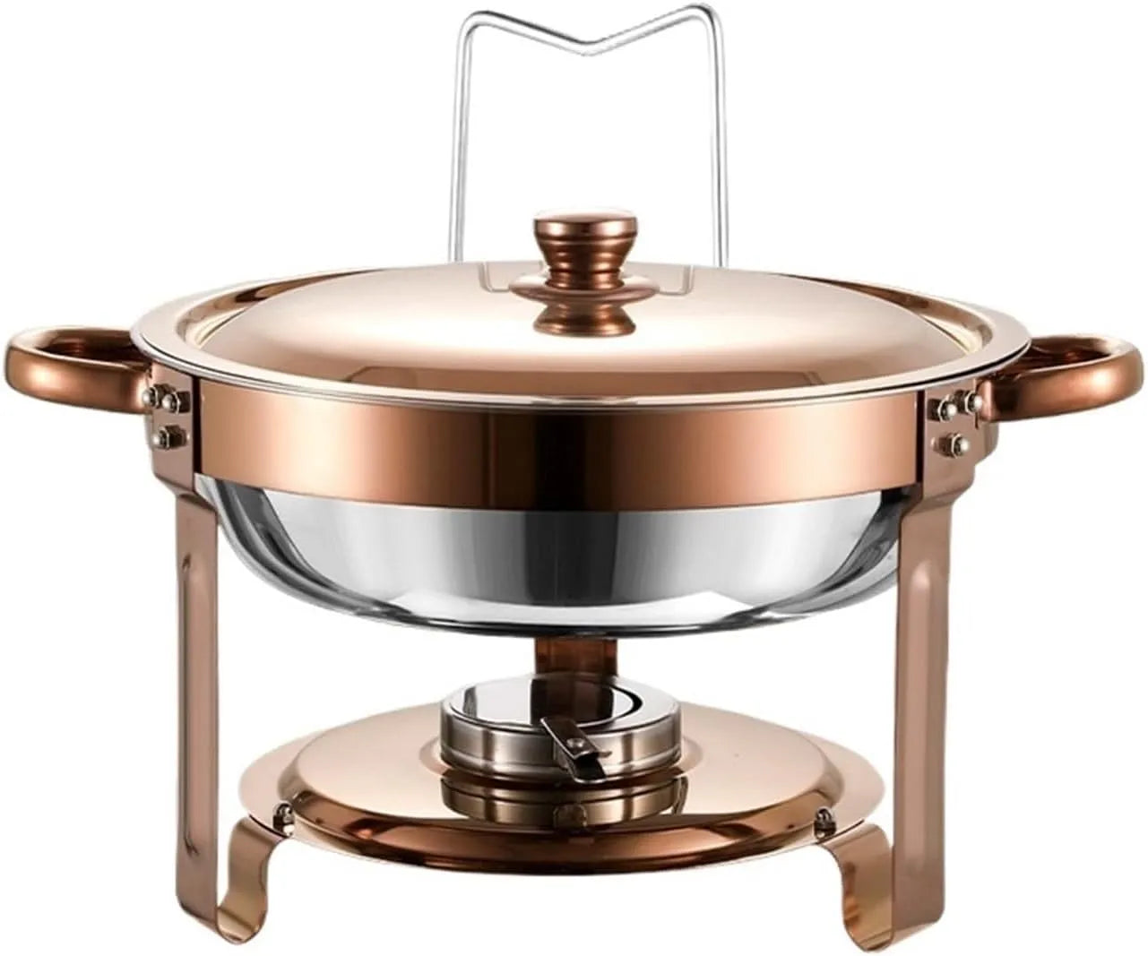 Produkt mit Deckel, Speisenwärmer-Buffet-Set Runder Speisenwärmer Aus Edelstahl Mit 5 Quart Fassungsvermögen, Ideal for Buffets Und Bankette Gute