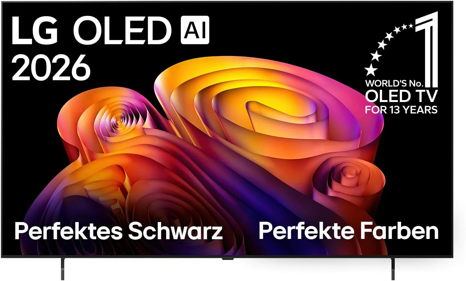 LG OLED65B68LA Gen3 Smart TV, 65 Zoll, 120 Hz, Energieklasse F, Fernseher, 4K UHD, webOS, Modelljahr 2026, α8 4K AI Prozessor, 165 cm, webOS 26