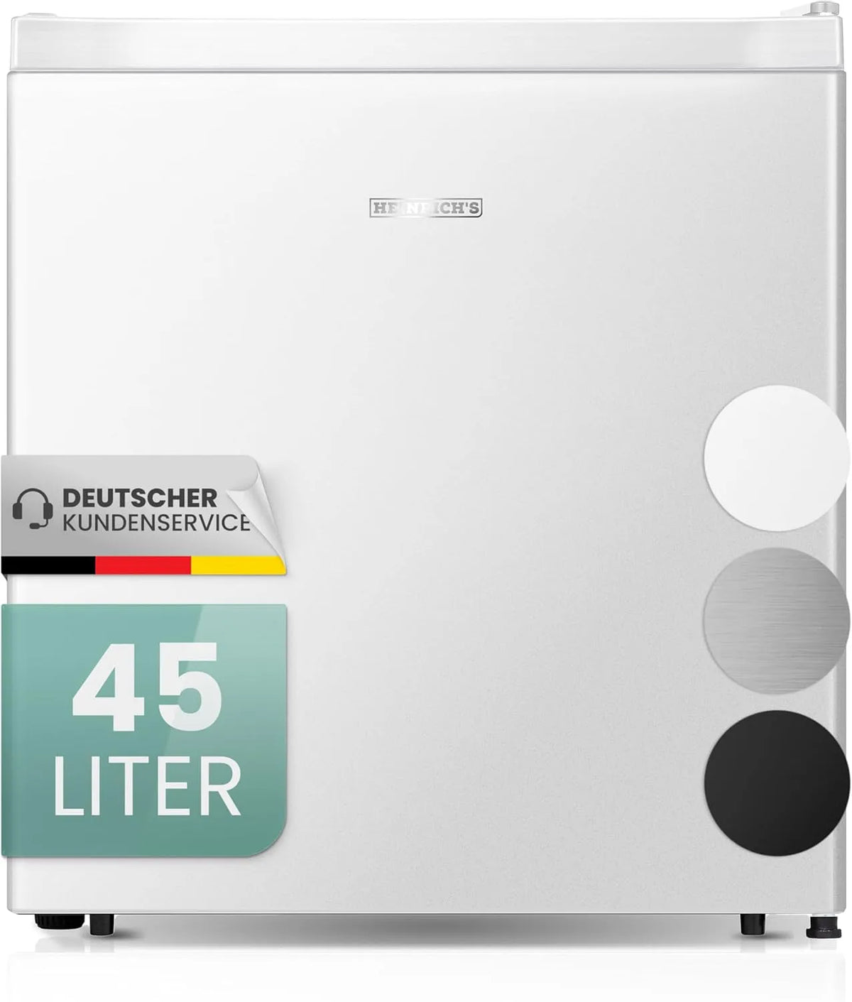 Kühlschrank, 45 L, 39 dB, Heinrich's, freistehend, leise, Weiß, Kompakt