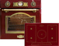 Backofen, 77 cm, Einbau, autark, Rot, Drehspieß, Selbstreinigung, Einbau Backofen Kaiser Eh 6355 RotEm + Induktionskochfeld Kaiser KCT 7797 RotEm 77