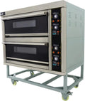 Elektrischer Pizzaofen, 25 cm, Timer, Edelstahl, Feuerstein und Pizzaschaufel, Profi Gewerbe Pizza Backofen, Backblechen