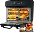 Backofen, 22 L, Touch-Bedienung, Edelstahl, LED-Touchscreen, 10 Programmen, Heissluftfritteuse Dual Zone airfryer Oven, Rotisserie, Zwei Kochmodi mit