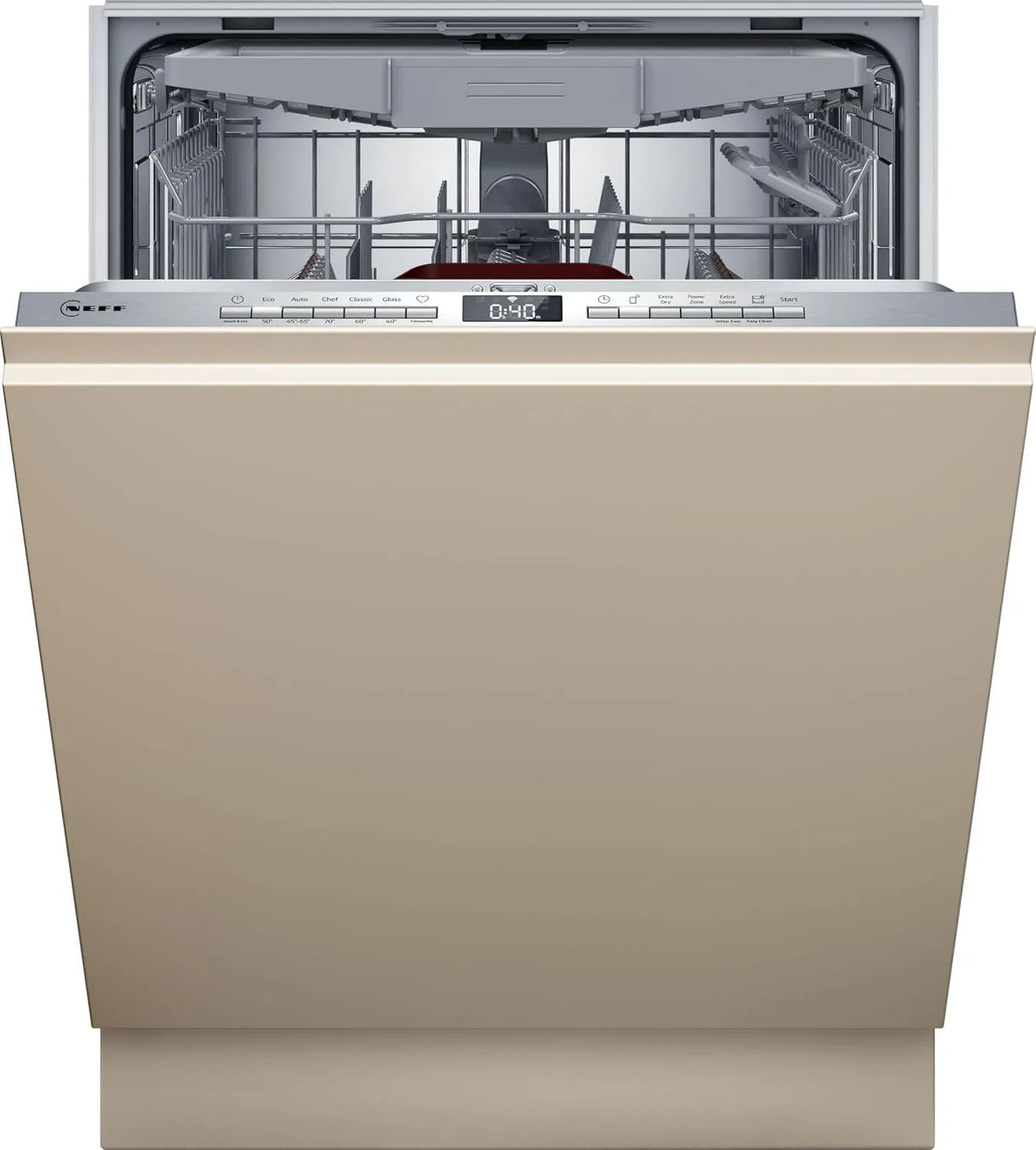 NEFF S255EVx04E Geschirrspüler, 60 cm, vollintegriert, Flex II Korbsystem, Open Dry automatische Türöffnung, Besteckschublade, Favoriten Programm