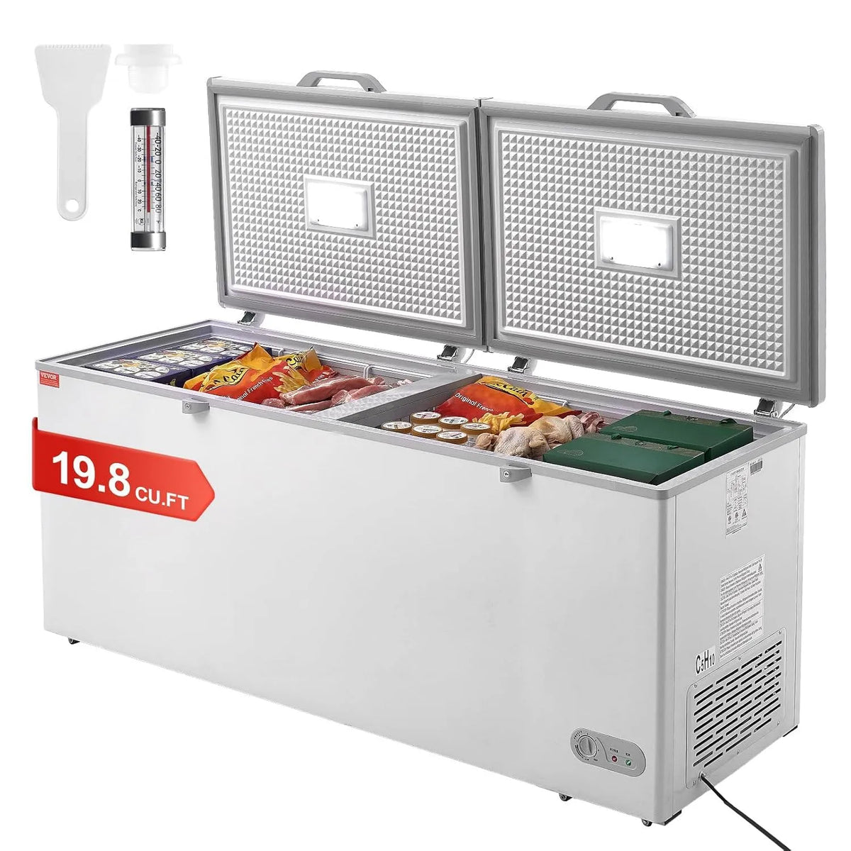 VEVOR Gefrierschrank, 561 L, freistehend, Gefrierfach, herausnehmbar, Tiefkühlschrank, 19, 8 Kubikfuß