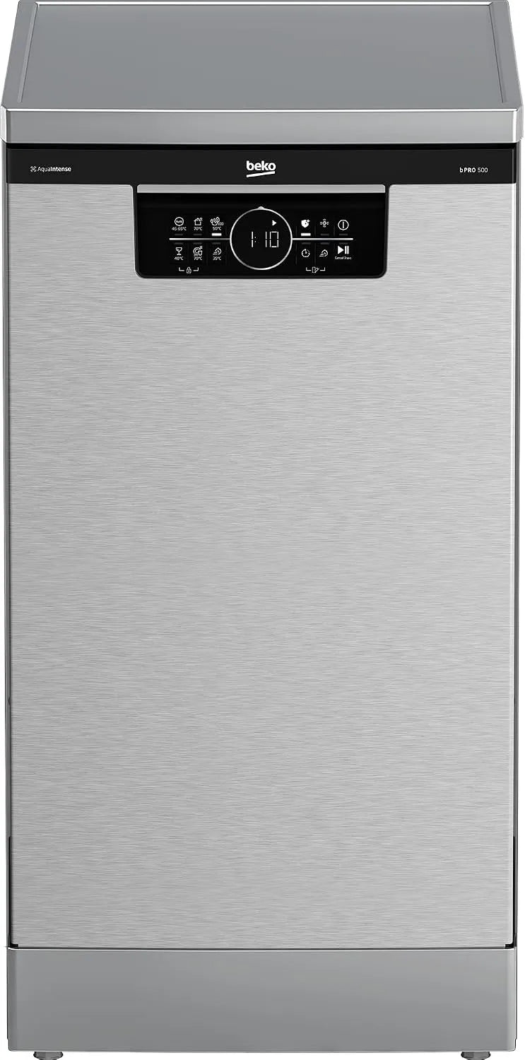Beko BDFS26040xQ Geschirrspüler, 45 cm, Hygiene, Slim-Format, freistehend, Edelstahl, für 10 Maßgedecke, 6 Programm, 5 Zusatzfunktionen, 3 Spülebenen